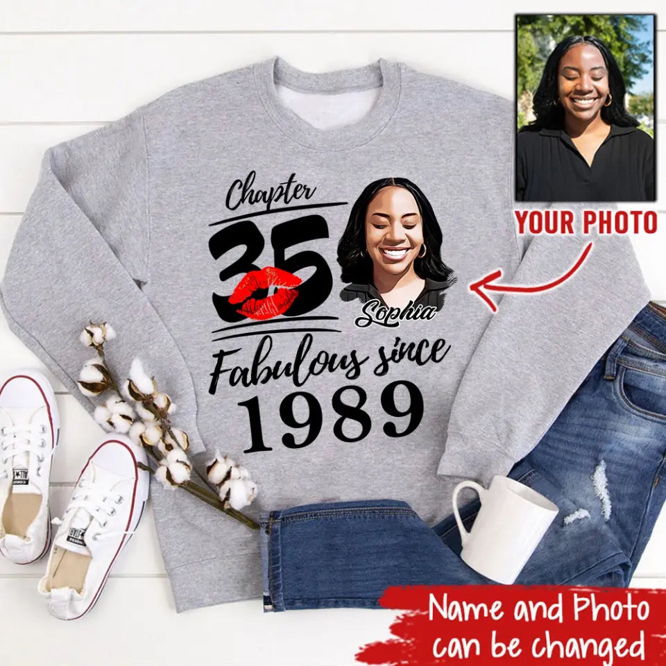 35th Birthday Shirts, Custom Birthday Shirts, Turning 35 Shirt, Gifts For Women Turning 35, 35 And Fabulous Shirt, 1989 Shirt, 35th Birthday Shirts For Her