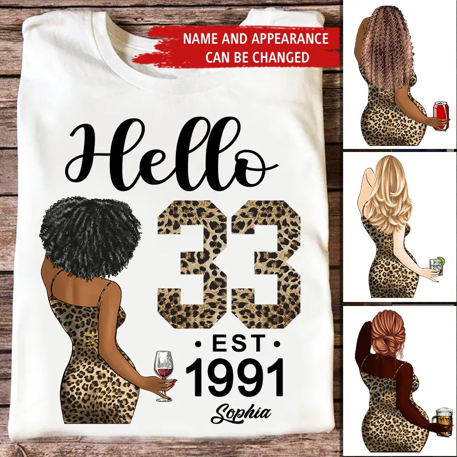 33rd Birthday Shirts For Her, Personalised 33rd Birthday Gifts, 1991 T Shirt, 33 And Fabulous Shirt, 33rd Birthday Shirt Ideas, Gift Ideas 33rd Birthday Woman