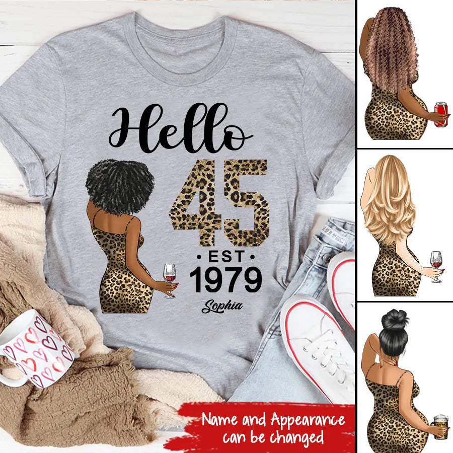 45th Birthday Shirts, Custom Birthday Shirts, Turning 45 Shirt, Gifts For Women Turning 45, 45 And Fabulous Shirt, 1979 Shirt, 45th Birthday Shirts For Her, It's My 45 Birthday-HCT