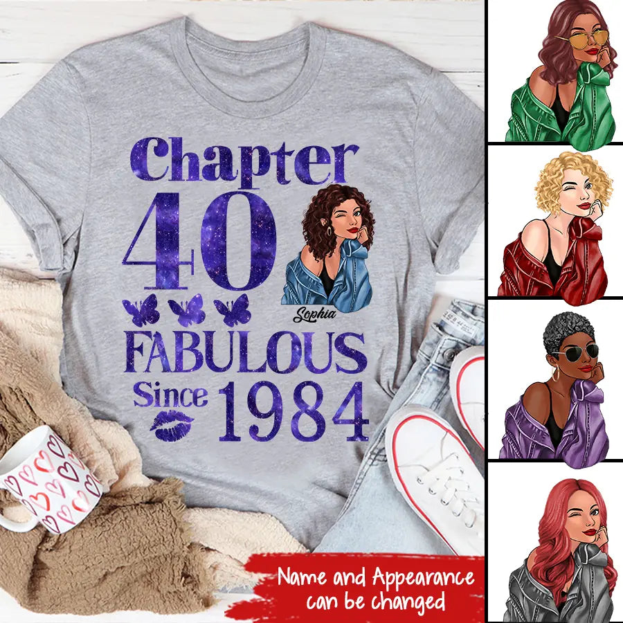 40th Birthday Shirts, Custom Birthday Shirts, Turning 40 Shirt, Gifts For Women Turning 40, 40 And Fabulous Shirt, 1984 Shirt, 40th Birthday Shirts For Her