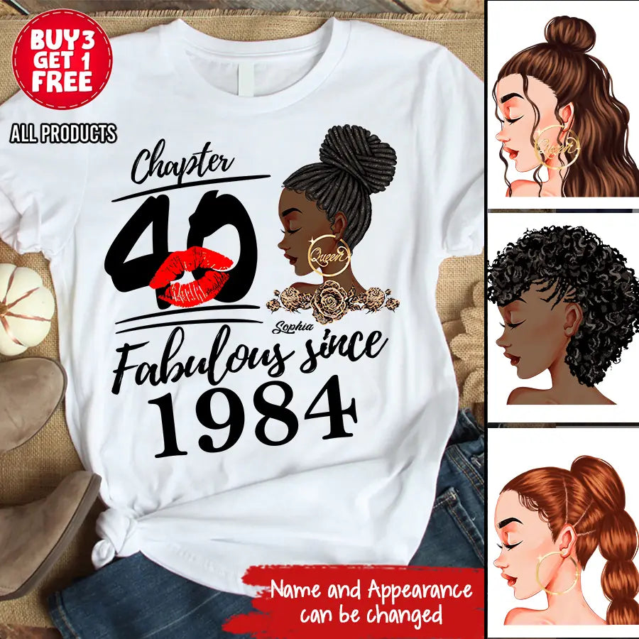 40th Birthday Shirts, Custom Birthday Shirts, Turning 40 Shirt, Gifts For Women Turning 40, 40 And Fabulous Shirt, 1984 Shirt, 40th Birthday Shirts For Her - HCT
