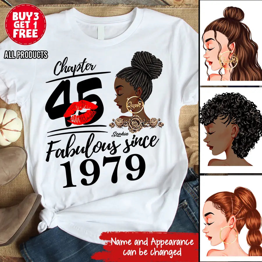 45th Birthday Shirts, Custom Birthday Shirts, Turning 45 Shirt, Gifts For Women Turning 45, 45 And Fabulous Shirt, 1979 Shirt, 45th Birthday Shirts For Her, It's My 45 Birthday-HCT