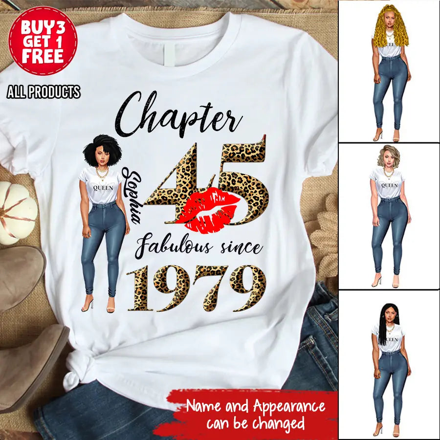 45th birthday shirts for her, Personalised 45th birthday gifts, 1979 t shirt, 45 and fabulous shirt, 45th birthday shirt ideas, gift ideas 45th birthday woman-HCT
