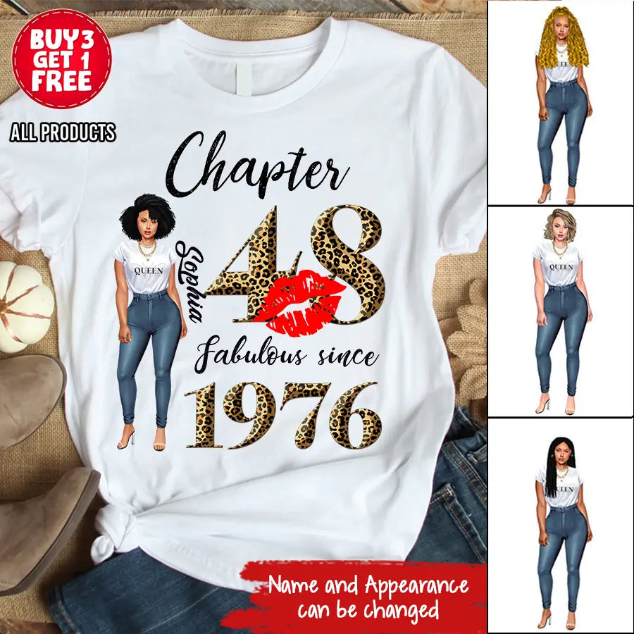 48th birthday shirts for her, Personalised 48th birthday gifts, 1976 t shirt, 48 and fabulous shirt, 48th birthday shirt ideas, gift ideas 48th birthday woman - HCT