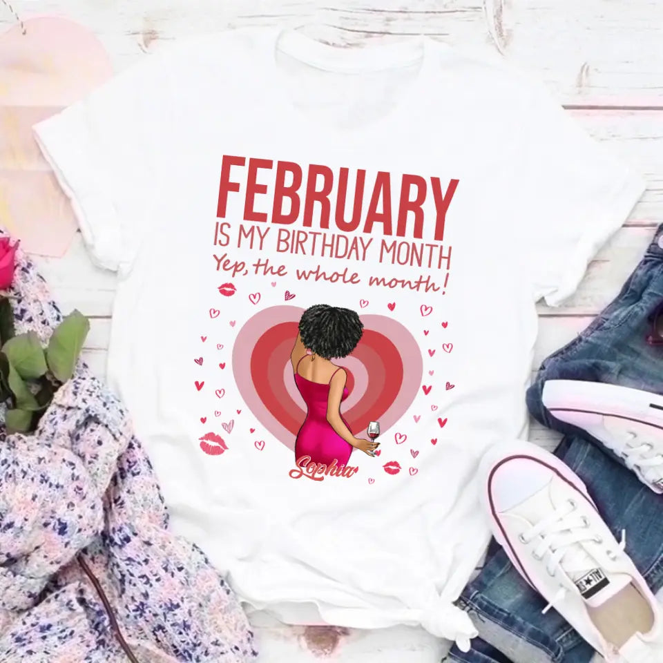 February Birthday Shirt, Custom Birthday Shirt, Queens Born In February, February Birthday Shirts For Woman, February Birthday Gifts