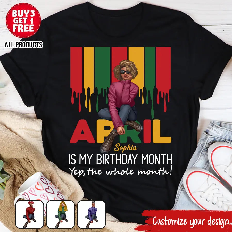 April Birthday Shirt, Custom Birthday Shirt, Queens Are Born In April, April Birthday Shirts For Woman, April Birthday Gifts