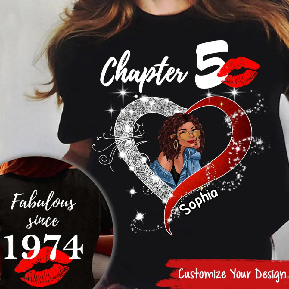 Chapter 50, Fabulous Since 1974 50th Birthday Unique T Shirt For Woman, Her Gifts For 50 Years Old , Turning 50 Birthday Cotton Shirt - HCT