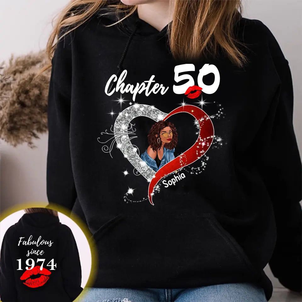 Chapter 50, Fabulous Since 1974 50th Birthday Unique T Shirt For Woman, Her Gifts For 50 Years Old , Turning 50 Birthday Cotton Shirt - HCT