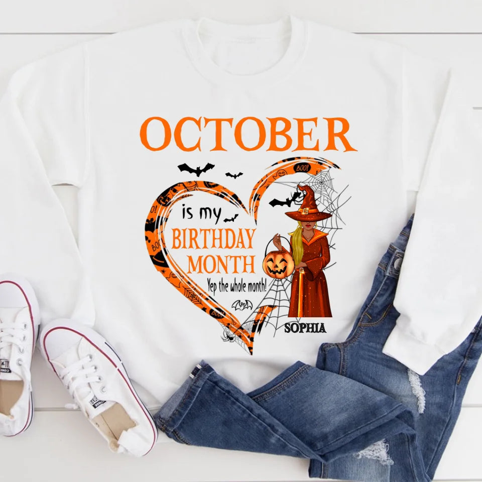 Personalized October Birthday Shirt, Custom Birthday Shirt, Queens are Born In October, October Birthday Shirts For Woman, October Birthday Gifts-YPT-ALK