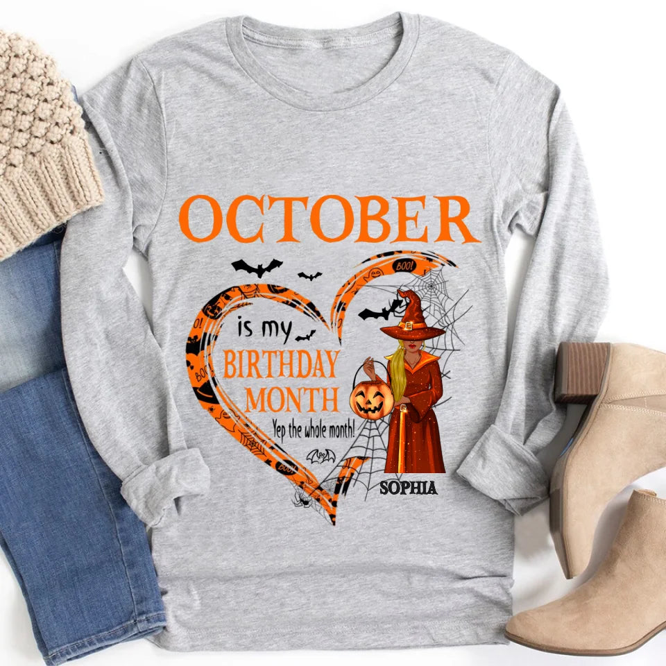 Personalized October Birthday Shirt, Custom Birthday Shirt, Queens are Born In October, October Birthday Shirts For Woman, October Birthday Gifts-YPT-ALK