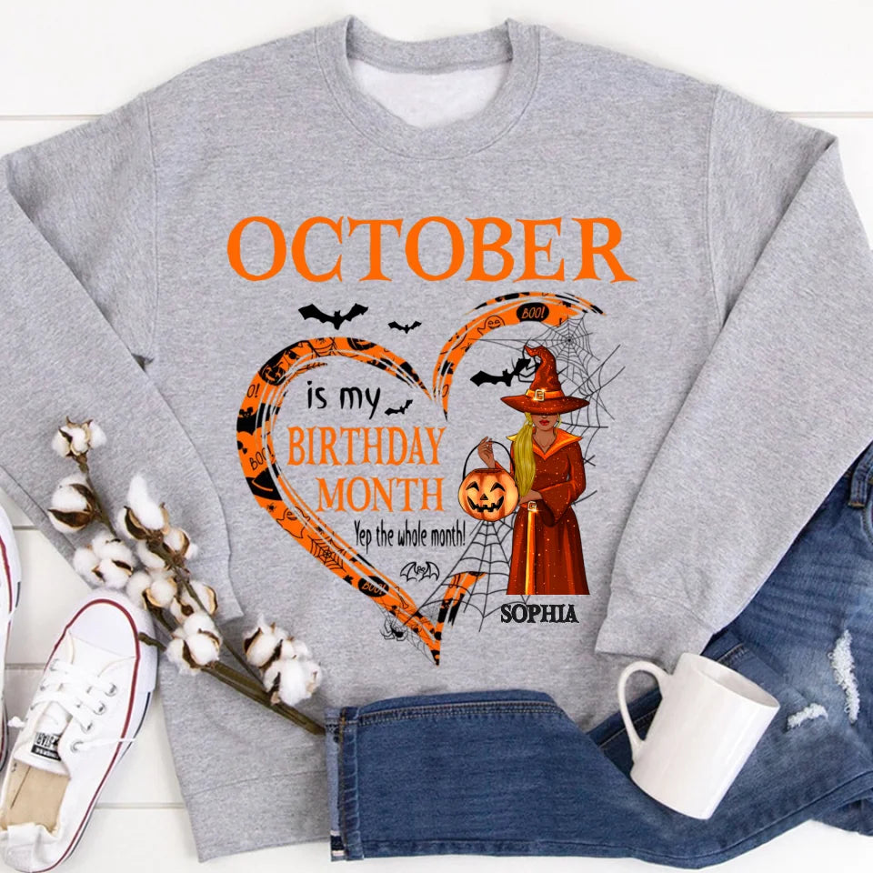 Personalized October Birthday Shirt, Custom Birthday Shirt, Queens are Born In October, October Birthday Shirts For Woman, October Birthday Gifts-YPT-ALK
