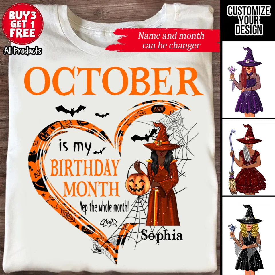 Personalized October Birthday Shirt, Custom Birthday Shirt, Queens are Born In October, October Birthday Shirts For Woman, October Birthday Gifts-YPT-ALK