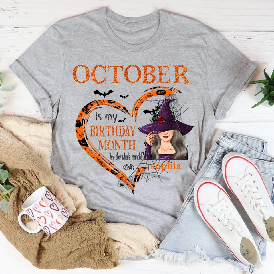 Personalized October Birthday Shirt, Custom Birthday Shirt, Queens was Born In October, October Birthday Shirts For Woman, October Birthday Gifts-YPT-ALK