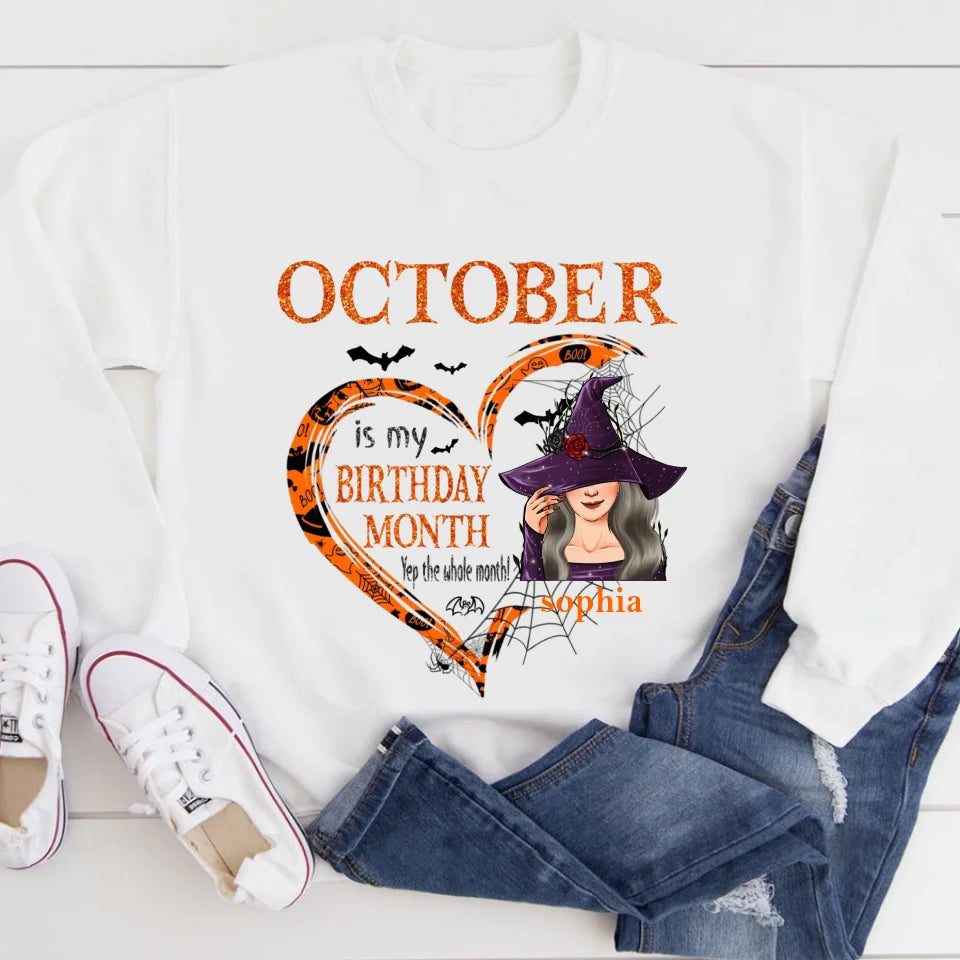 Personalized October Birthday Shirt, Custom Birthday Shirt, Queens was Born In October, October Birthday Shirts For Woman, October Birthday Gifts-YPT-ALK