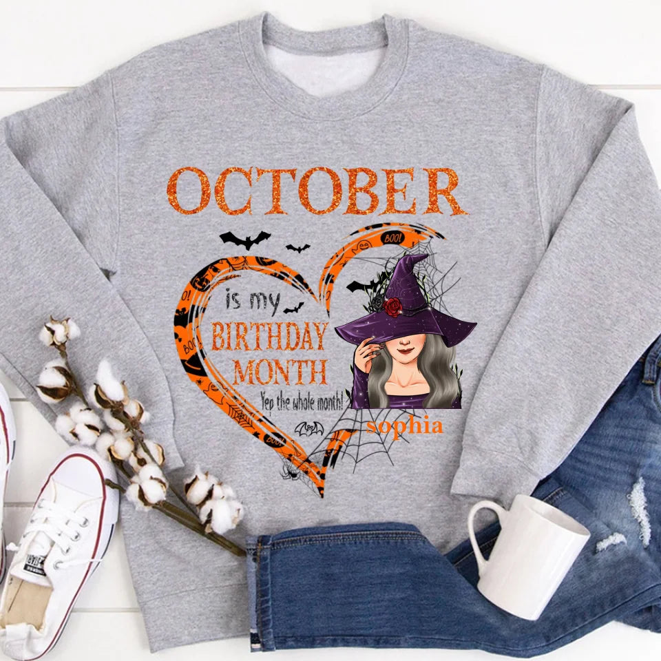 Personalized October Birthday Shirt, Custom Birthday Shirt, Queens was Born In October, October Birthday Shirts For Woman, October Birthday Gifts-YPT-ALK
