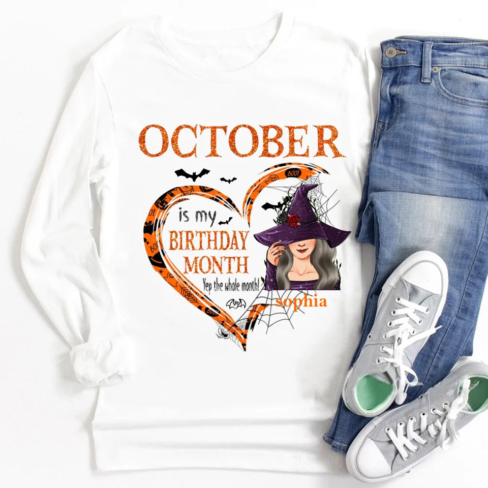 Personalized October Birthday Shirt, Custom Birthday Shirt, Queens was Born In October, October Birthday Shirts For Woman, October Birthday Gifts-YPT-ALK