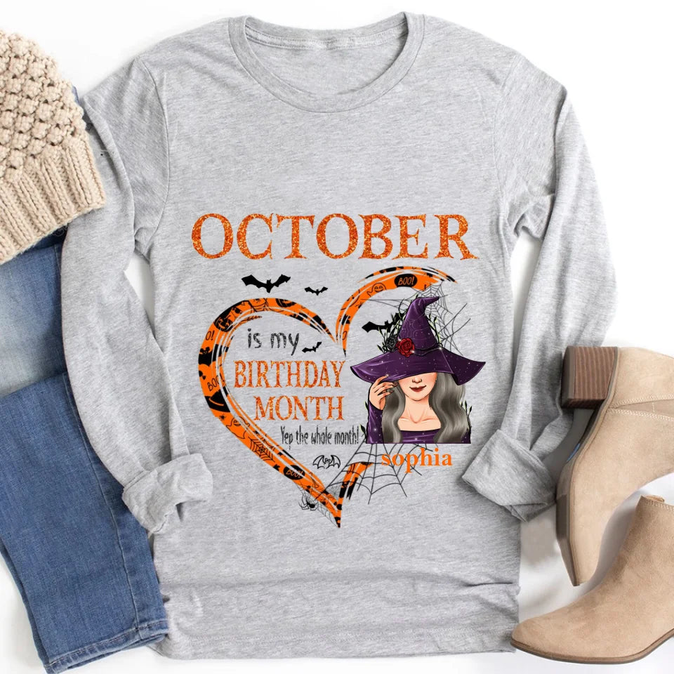 Personalized October Birthday Shirt, Custom Birthday Shirt, Queens was Born In October, October Birthday Shirts For Woman, October Birthday Gifts-YPT-ALK