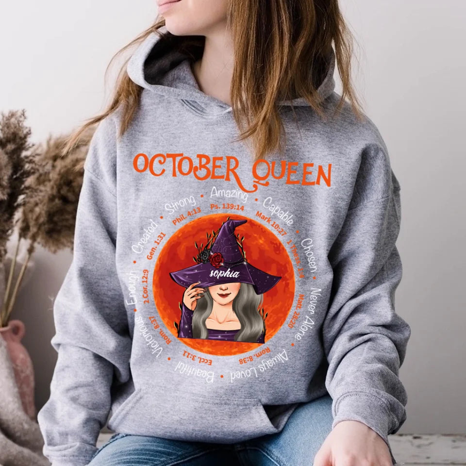 Personalized October Birthday Shirt, Custom Birthday Shirt, Queens are Born In October, October Birthday Shirts For Woman, October Birthday Gifts-YPT-ALK