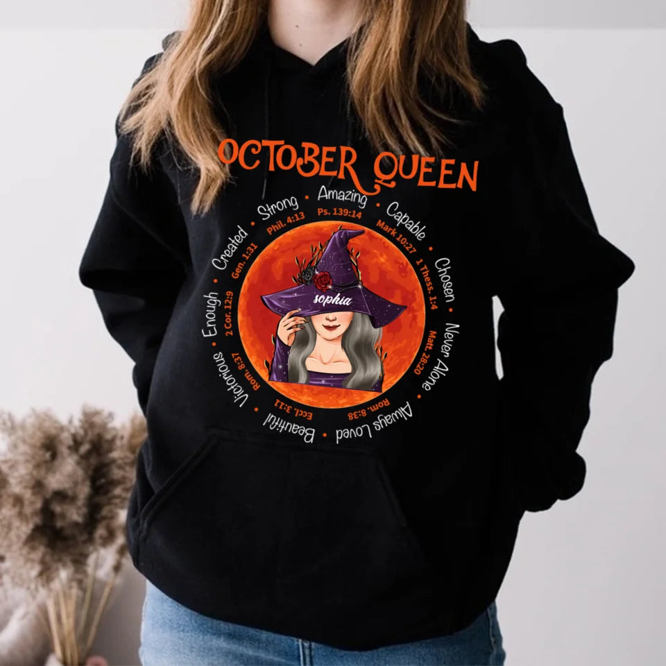 Personalized October Birthday Shirt, Custom Birthday Shirt, Queens are Born In October, October Birthday Shirts For Woman, October Birthday Gifts-YPT-ALK