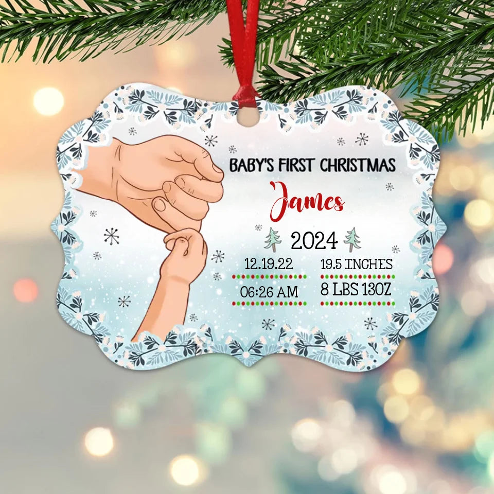 Customized Baby&#39;s First Christmas Ornament 2024, Baby First Christmas Ornament, 1st Christmas Ornament 2024 Baby, First Christmas Ornament Gift, Babys 1st Christmas Ornament