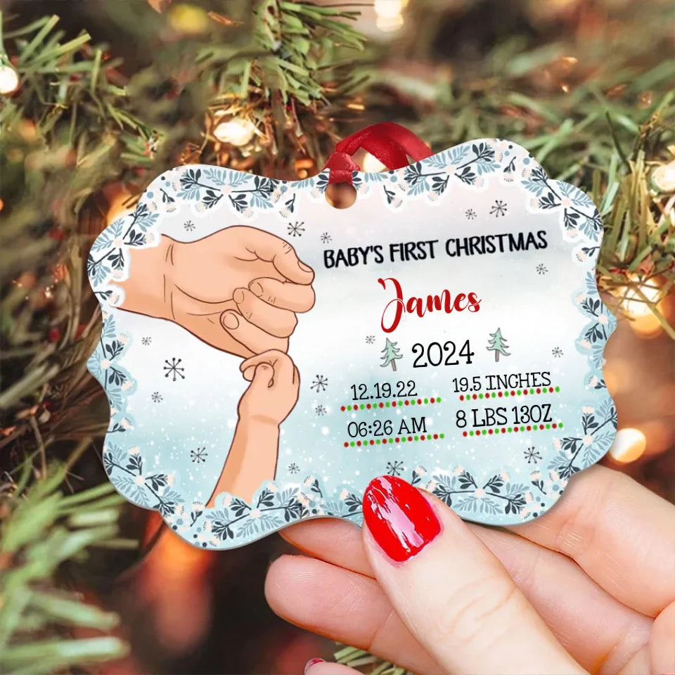 Customized Baby&#39;s First Christmas Ornament 2024, Baby First Christmas Ornament, 1st Christmas Ornament 2024 Baby, First Christmas Ornament Gift, Babys 1st Christmas Ornament