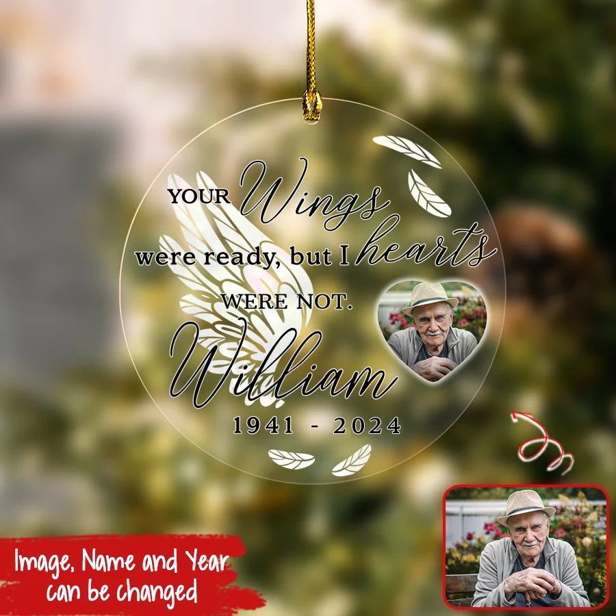 Personalized Memorial Ornaments for Loss of Loved One with Photo Picture, Memorial Ornaments, Cardinal Christmas Ornaments, Remembrance Ornament, Memorial Gift, Photo Memorial Ornaments