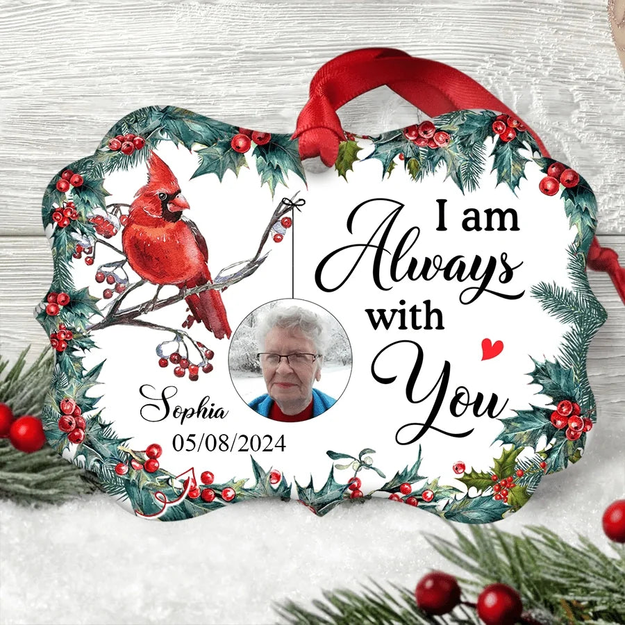 Personalized Memorial Christmas Ornaments Custom Photo, Cardinal Christmas Ornaments, Memorial Christmas Ornament Dad Mom, Memorial Ornaments with Picture, Loved One Memorial Gifts