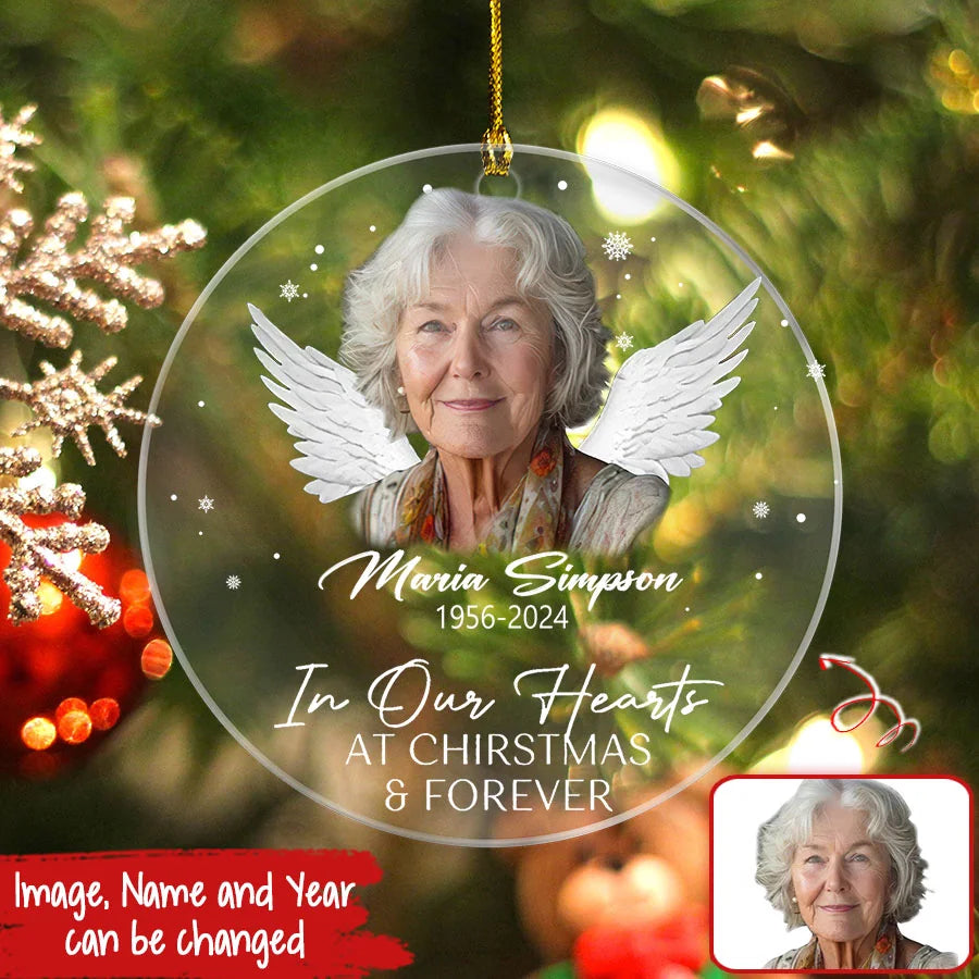 Personalized Memorial Christmas Ornament, Custom Photo Memorial Ornaments for Loss of Loved One, Memorial Christmas Ornament Dad Mom, Loved One Memorial Gifts, Cardinal Christmas Ornaments