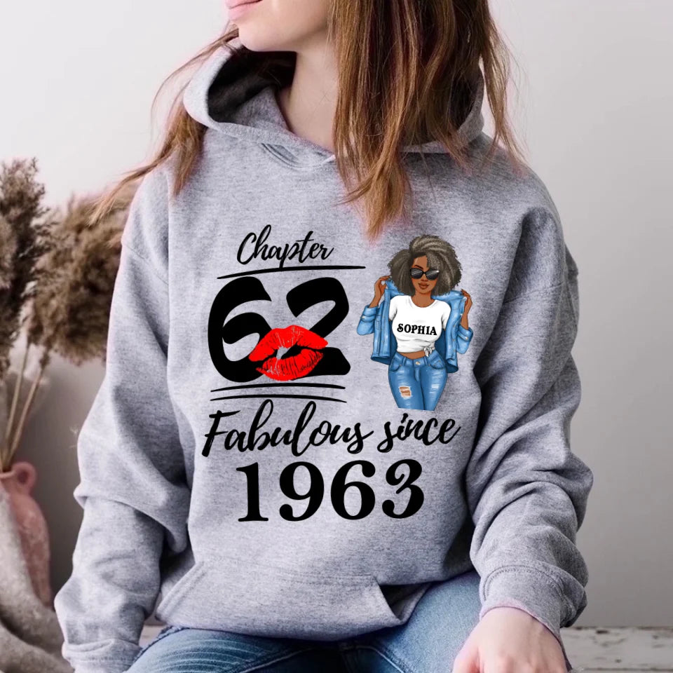 Chapter 62, Fabulous Since 1963 62th Birthday Unique T Shirt For Woman, Custom Birthday Shirt, Her Gifts For 62 Years Old , Turning 62 Birthday Cotton Shirt
