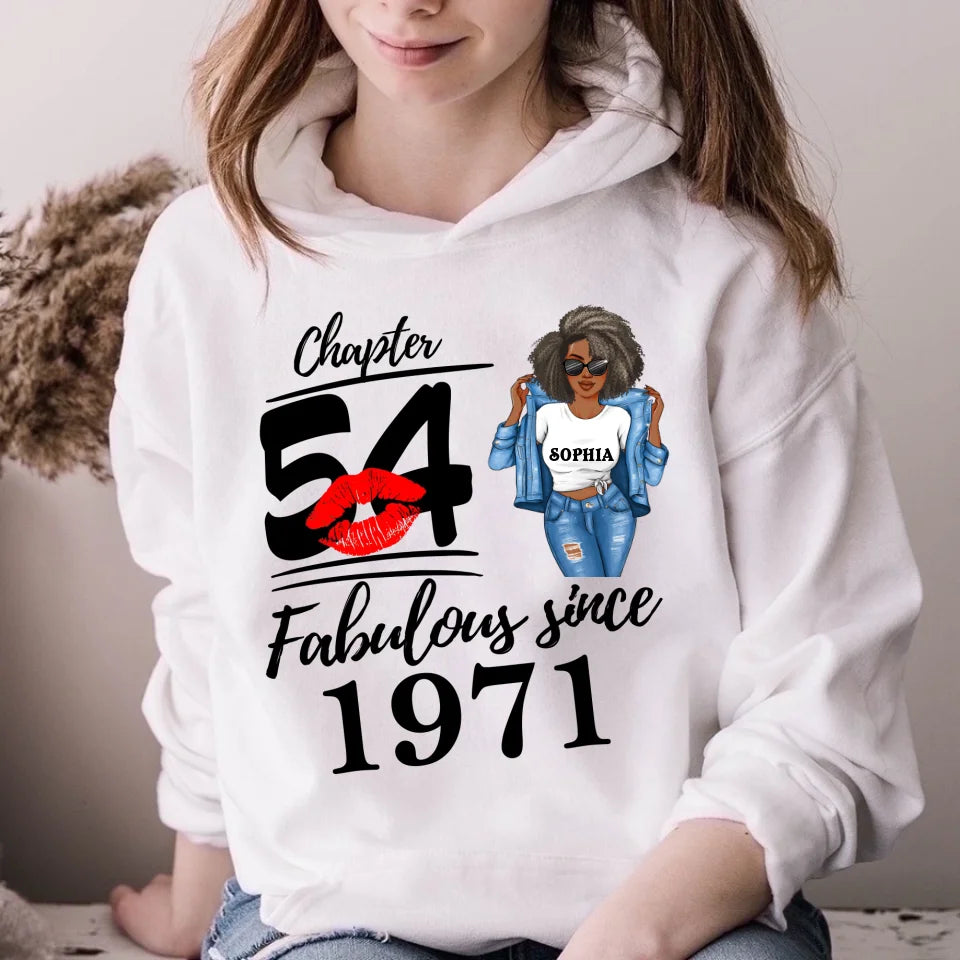 Chapter 54, Fabulous Since 1971 54th Birthday Unique T Shirt For Woman, Custom Birthday Shirt, Her Gifts For 54 Years Old , Turning 54 Birthday Cotton Shirt