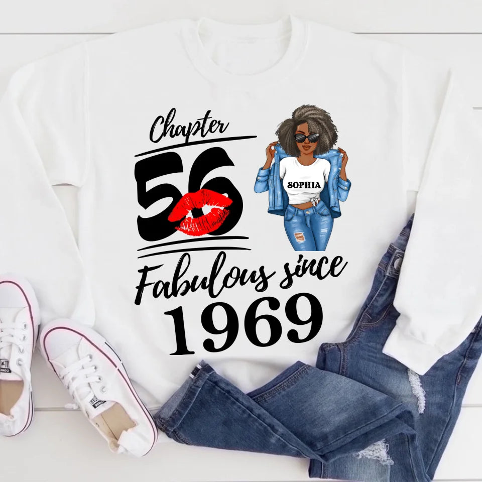 Chapter 56, Fabulous Since 1969 56th Birthday Unique T Shirt For Woman, Custom Birthday Shirt, Her Gifts For 56 Years Old , Turning 56 Birthday Cotton Shirt