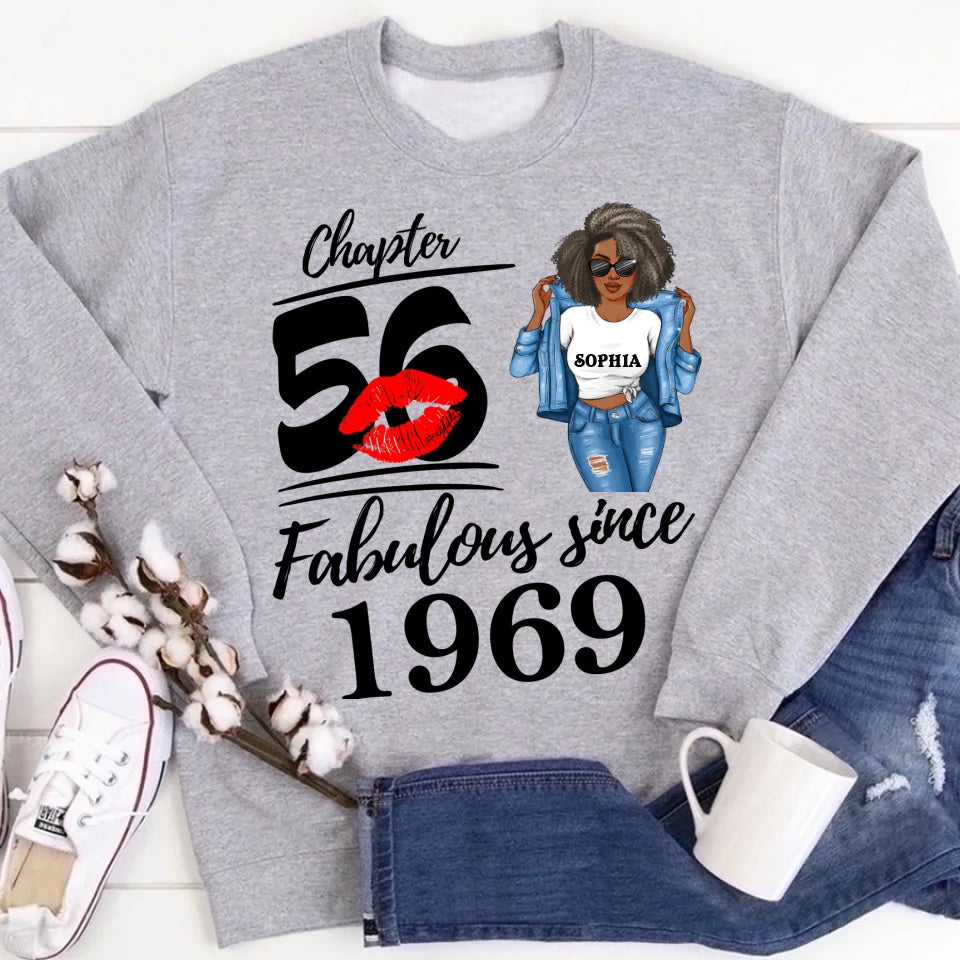 Chapter 56, Fabulous Since 1969 56th Birthday Unique T Shirt For Woman, Custom Birthday Shirt, Her Gifts For 56 Years Old , Turning 56 Birthday Cotton Shirt