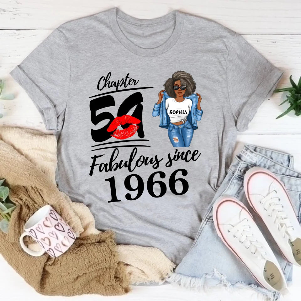 Chapter 59, Fabulous Since 1966 59th Birthday Unique T Shirt For Woman, Custom Birthday Shirt, Her Gifts For 59 Years Old , Turning 59 Birthday Cotton Shirt