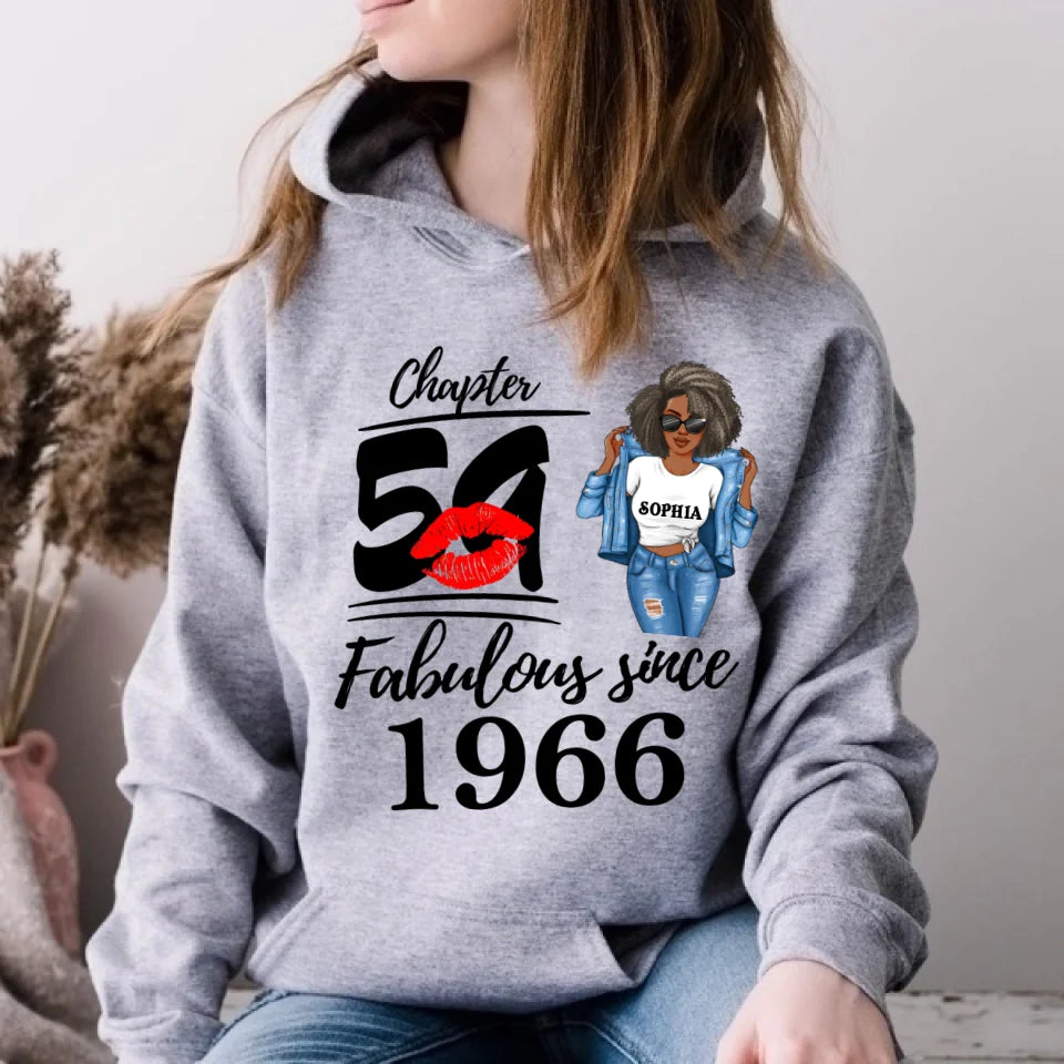 Chapter 59, Fabulous Since 1966 59th Birthday Unique T Shirt For Woman, Custom Birthday Shirt, Her Gifts For 59 Years Old , Turning 59 Birthday Cotton Shirt