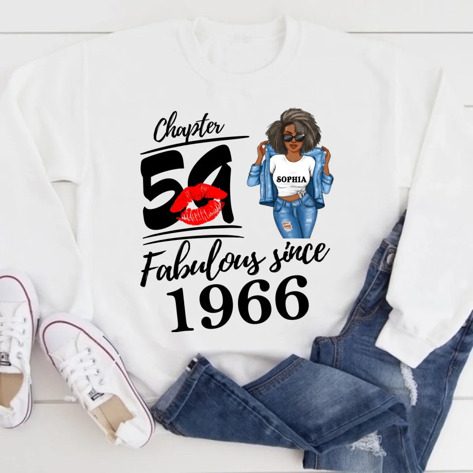 Chapter 59, Fabulous Since 1966 59th Birthday Unique T Shirt For Woman, Custom Birthday Shirt, Her Gifts For 59 Years Old , Turning 59 Birthday Cotton Shirt