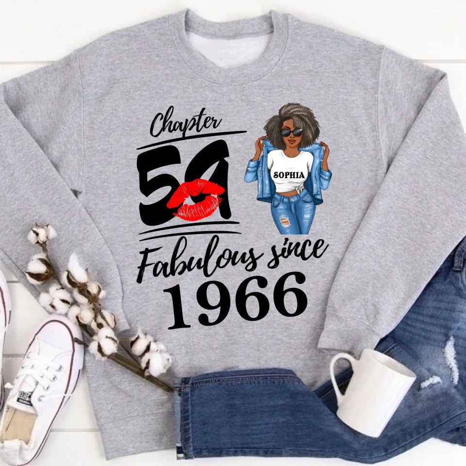 Chapter 59, Fabulous Since 1966 59th Birthday Unique T Shirt For Woman, Custom Birthday Shirt, Her Gifts For 59 Years Old , Turning 59 Birthday Cotton Shirt