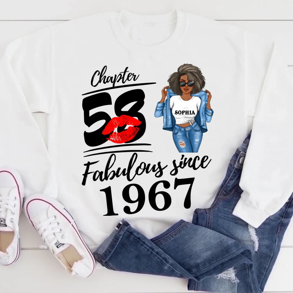 Chapter 58, Fabulous Since 1967 58th Birthday Unique T Shirt For Woman, Custom Birthday Shirt, Her Gifts For 58 Years Old , Turning 58 Birthday Cotton Shirt