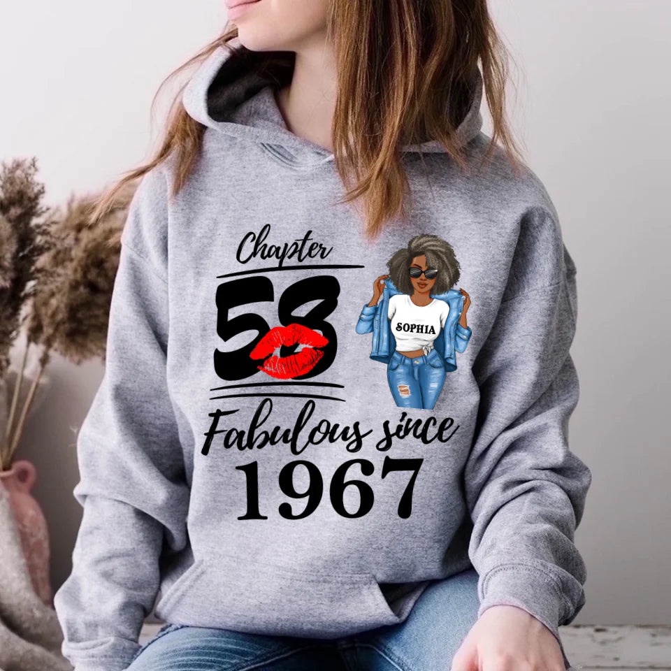 Chapter 58, Fabulous Since 1967 58th Birthday Unique T Shirt For Woman, Custom Birthday Shirt, Her Gifts For 58 Years Old , Turning 58 Birthday Cotton Shirt