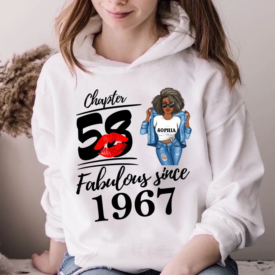 Chapter 58, Fabulous Since 1967 58th Birthday Unique T Shirt For Woman, Custom Birthday Shirt, Her Gifts For 58 Years Old , Turning 58 Birthday Cotton Shirt