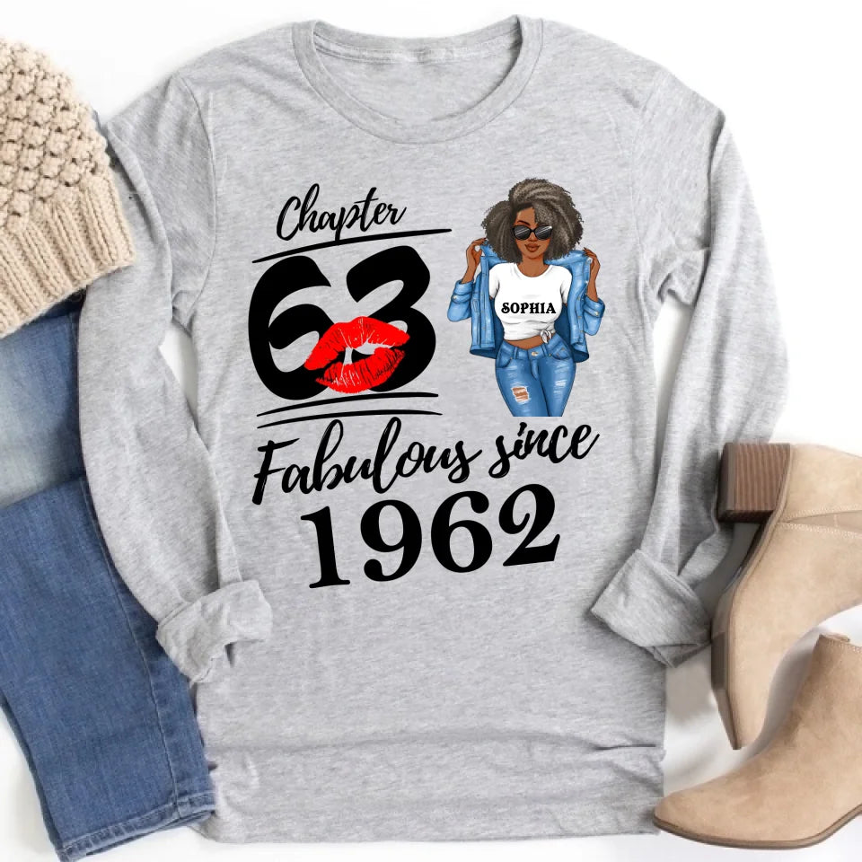 63rd Birthday Shirts, Custom Birthday Shirts, Turning 63 Shirt For Women, Turning 63 And Fabulous Shirt, 1962 Shirt, Best Gifts For Women Turning 63
