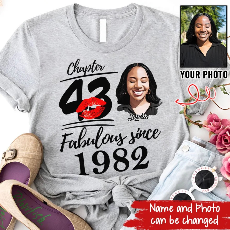 43rd Birthday Shirts, Custom Birthday Shirts, Turning 43 Shirt, Gifts For Women Turning 43, 43 And Fabulous Shirt, 1982 Shirt, 43rd Birthday Shirts For Her