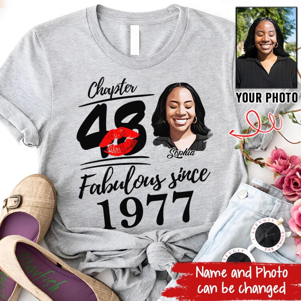 48th Birthday Shirts, Custom Birthday Shirts, Turning 48 Shirt, Gifts For Women Turning 48, 48 And Fabulous Shirt, 1977 Shirt, 48th Birthday Shirts For Her