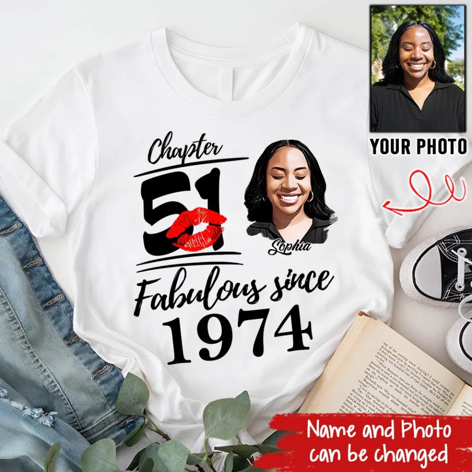 51st Birthday Shirts, Custom Birthday Shirts, Turning 51 Shirt, Gifts For Women Turning 51, 51 And Fabulous Shirt, 1975 Shirt, 51st Birthday Shirts For Her