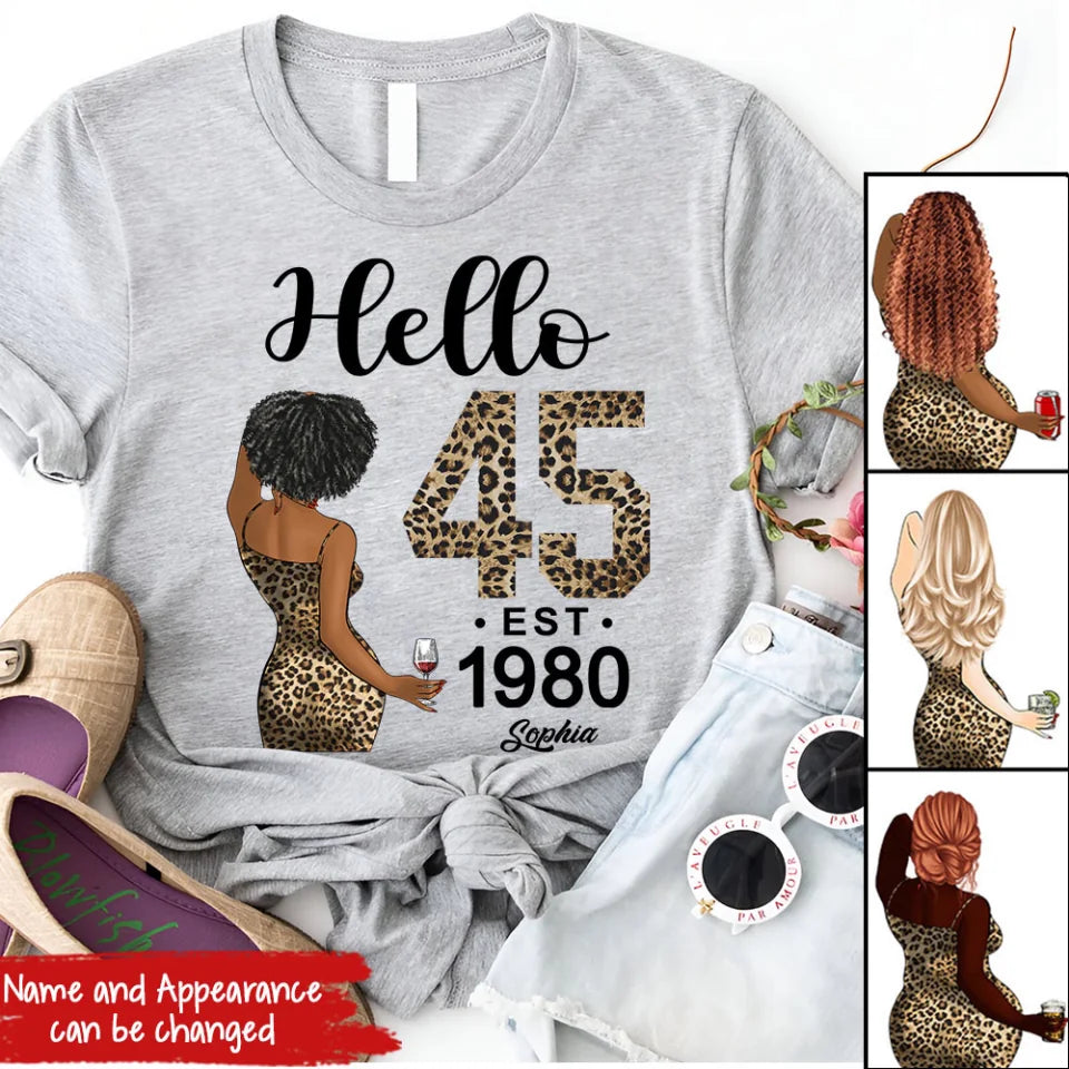 45th Birthday Shirts, Custom Birthday Shirts, Turning 45 Shirt, Gifts For Women Turning 45, 45 And Fabulous Shirt, 1980 Shirt, 45th Birthday Shirts For Her, It's My 45 Birthday