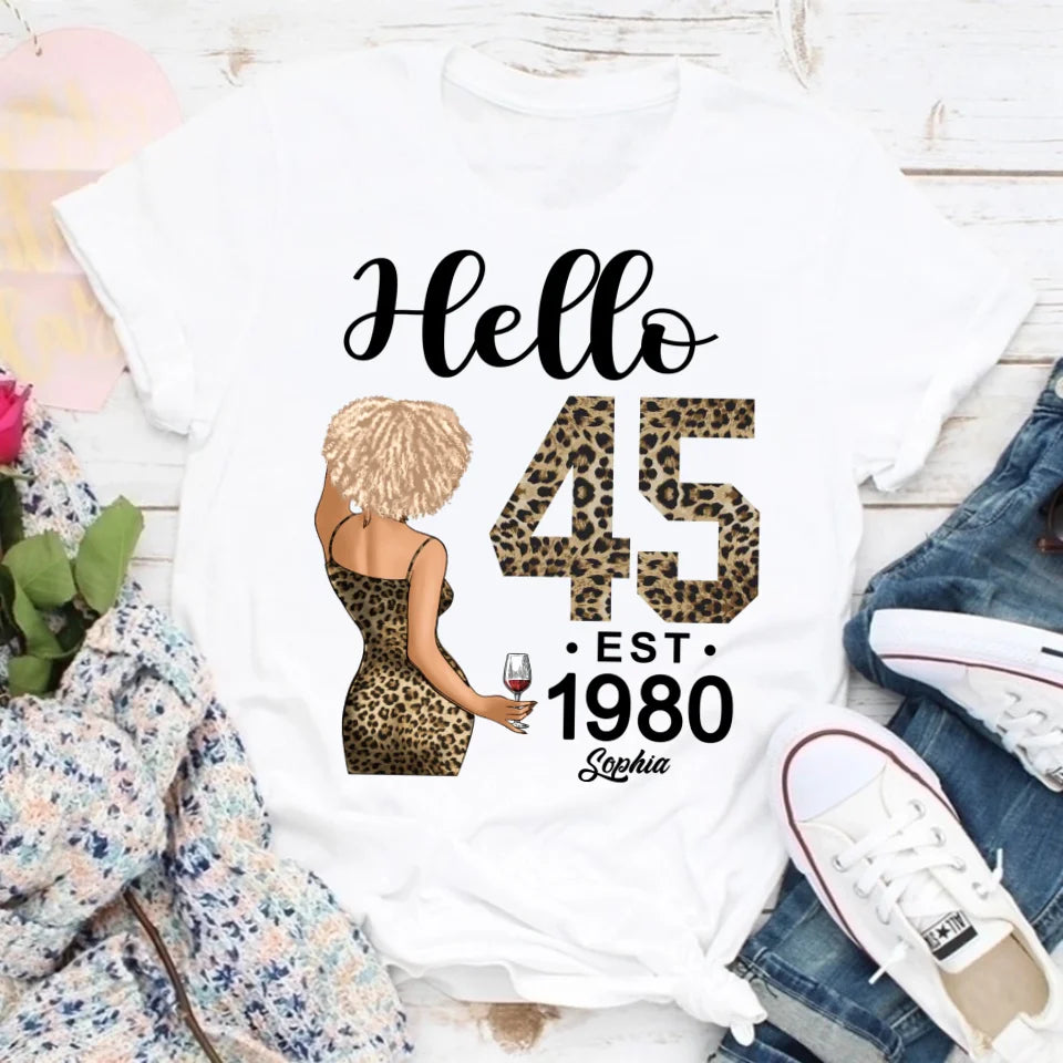45th Birthday Shirts, Custom Birthday Shirts, Turning 45 Shirt, Gifts For Women Turning 45, 45 And Fabulous Shirt, 1980 Shirt, 45th Birthday Shirts For Her, It&#39;s My 45 Birthday