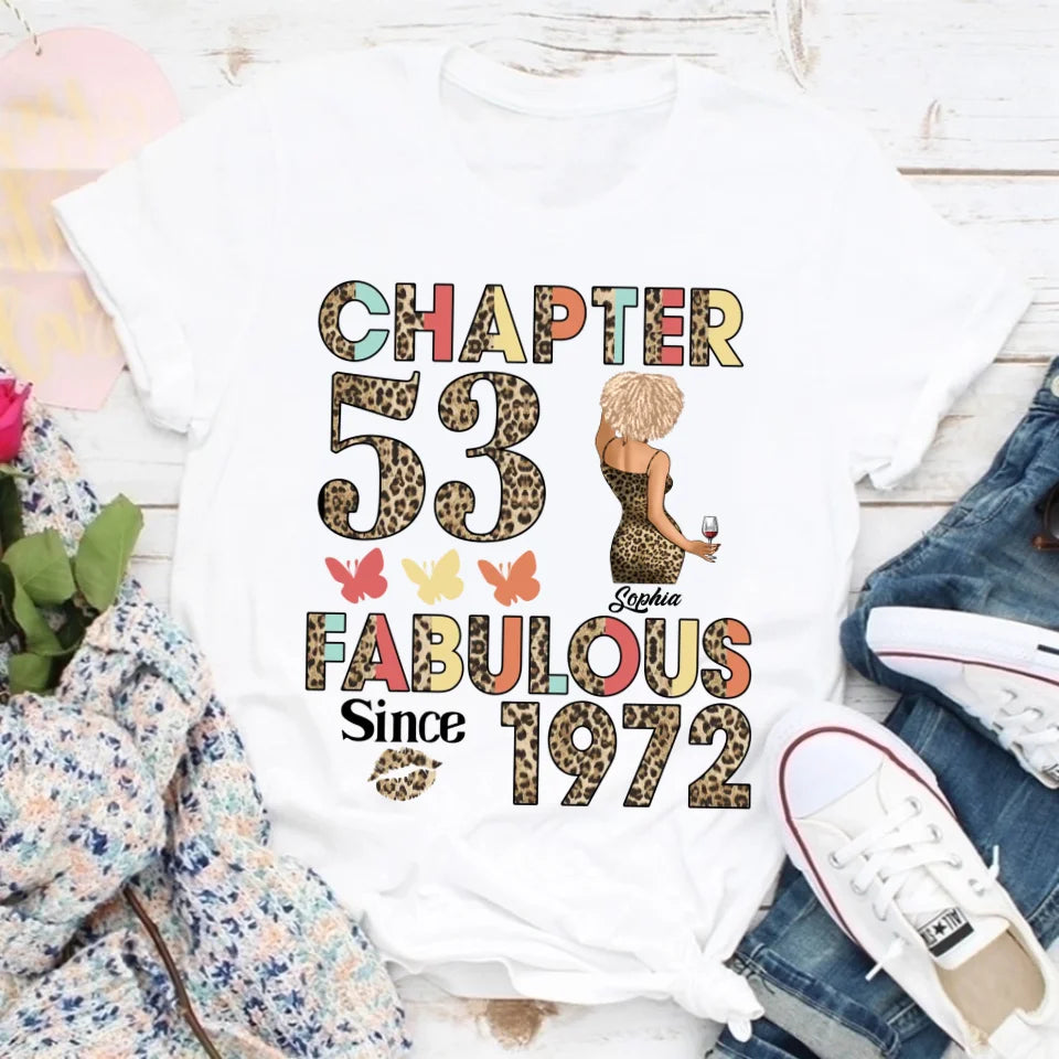 Chapter 53, Fabulous Since 1972 53th Birthday Unique T Shirt For Woman, Custom Birthday Shirt, Her Gifts For 53 Years Old , Turning 53 Birthday Cotton Shirt