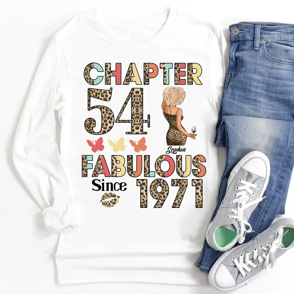 Chapter 54, Fabulous Since 1971 54th Birthday Unique T Shirt For Woman, Custom Birthday Shirt, Her Gifts For 54 Years Old , Turning 54 Birthday Cotton Shirt