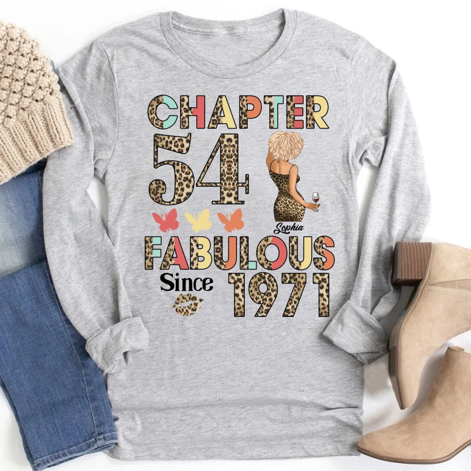 Chapter 54, Fabulous Since 1971 54th Birthday Unique T Shirt For Woman, Custom Birthday Shirt, Her Gifts For 54 Years Old , Turning 54 Birthday Cotton Shirt