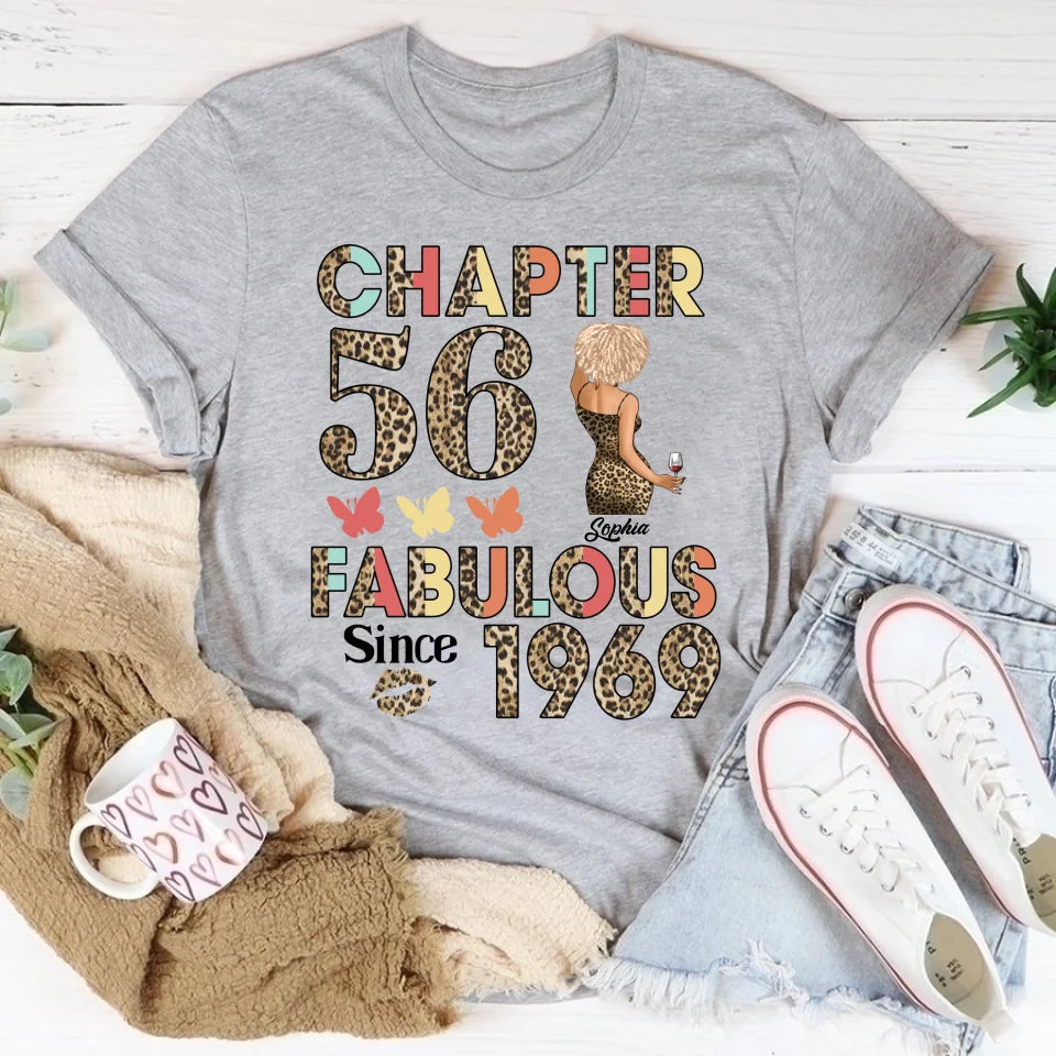Chapter 56, Fabulous Since 1969 56th Birthday Unique T Shirt For Woman, Custom Birthday Shirt, Her Gifts For 56 Years Old , Turning 56 Birthday Cotton Shirt