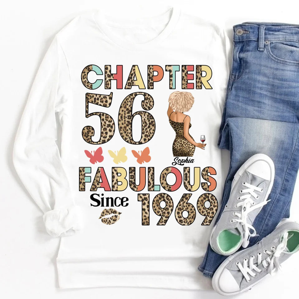 Chapter 56, Fabulous Since 1969 56th Birthday Unique T Shirt For Woman, Custom Birthday Shirt, Her Gifts For 56 Years Old , Turning 56 Birthday Cotton Shirt